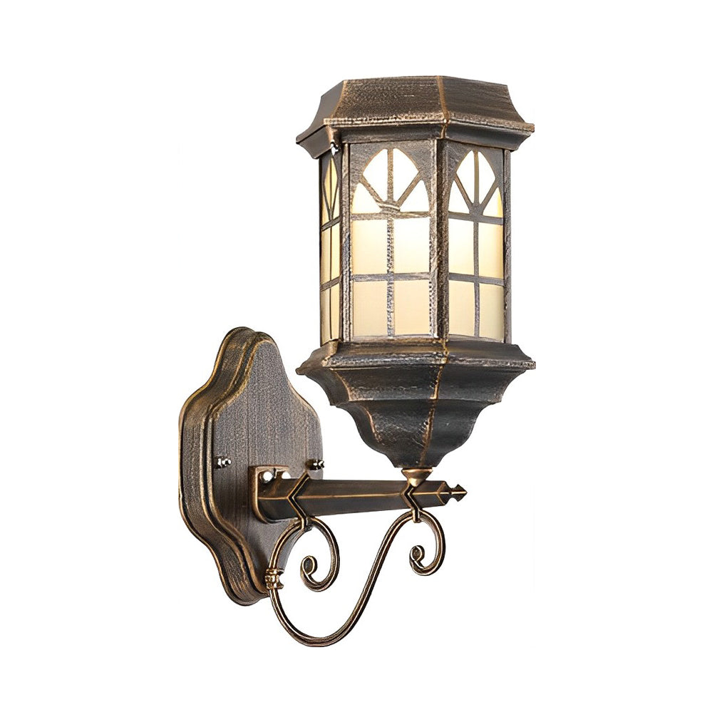 Retro Waterproof Dimmable LED Solar Wall Lamp with Remote Exterior Lights - Lamp Outdoor