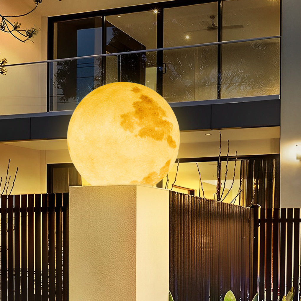 Moon-Shaped Outdoor Pier-Mount Pillar Accent Post Light - Lamp Outdoor