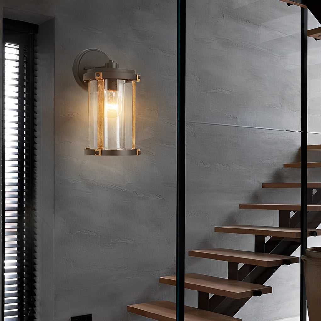 Vintage Waterproof Glass Black Industrial Style Outdoor Wall Sconces Lighting - Lamp Outdoor