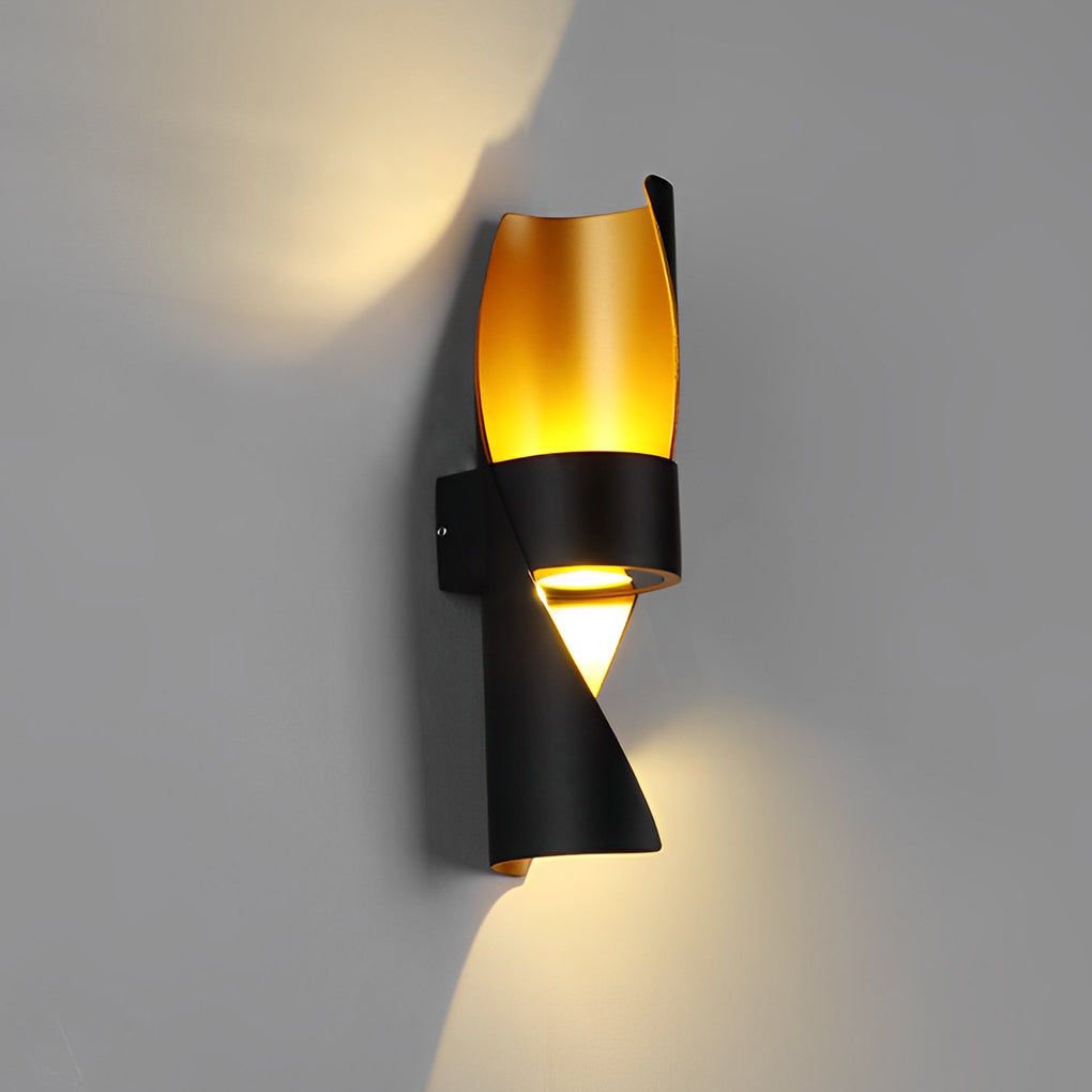 Spiral Exterior Up and Down Wall Lights Outdoor Wall Mounted Light with Gold Interior - Lamp Outdoor