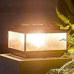 Square Waterproof Intelligent Timing modern Solar Fence Post Lights - Lamp Outdoor