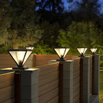 Simple Geometric Shape Waterproof Black Modern Solar Fence Post Lights - Lamp Outdoor