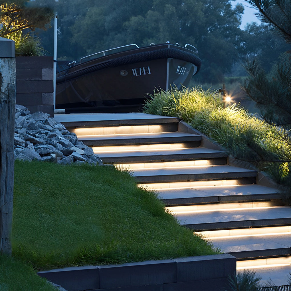0.39'' Waterproof Recessed LED Under Tread Stair Lighting Modern Flexible Strip Light - Lamp Outdoor
