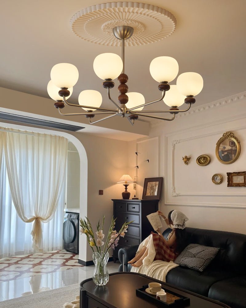 Orb Walnut Chandelier - Lamp Outdoor