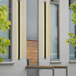 LED Long Linear Metal Waterproof Black Minimalist Outdoor Wall Lights - Lamp Outdoor