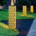Grid-Designed LED Black Outdoor Lawn Lamp Modern Waterproof Landscape Bollard Lights - Lamp Outdoor
