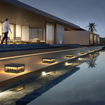 Mountain Scenery LED Waterproof Black Modern Solar Fence Post Lights - Lamp Outdoor