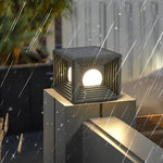 Waterproof Square Creative LED Black Modern Solar Fence Post Lights - Lamp Outdoor
