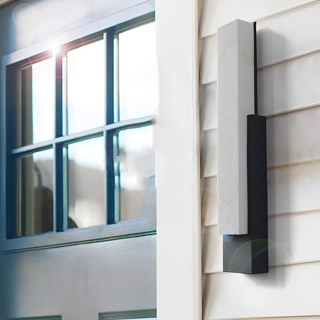 Waterproof Imitation Marble Shade LED Black Modern Outdoor Wall Light - Lamp Outdoor