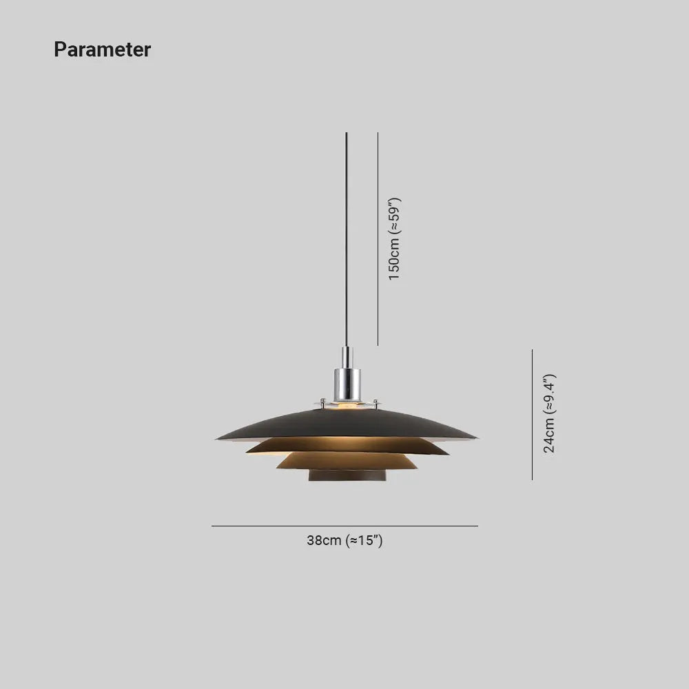 Nylo Contemporary Minimalist Frisbee Shaped Metal Pendant Light - Lamp Outdoor