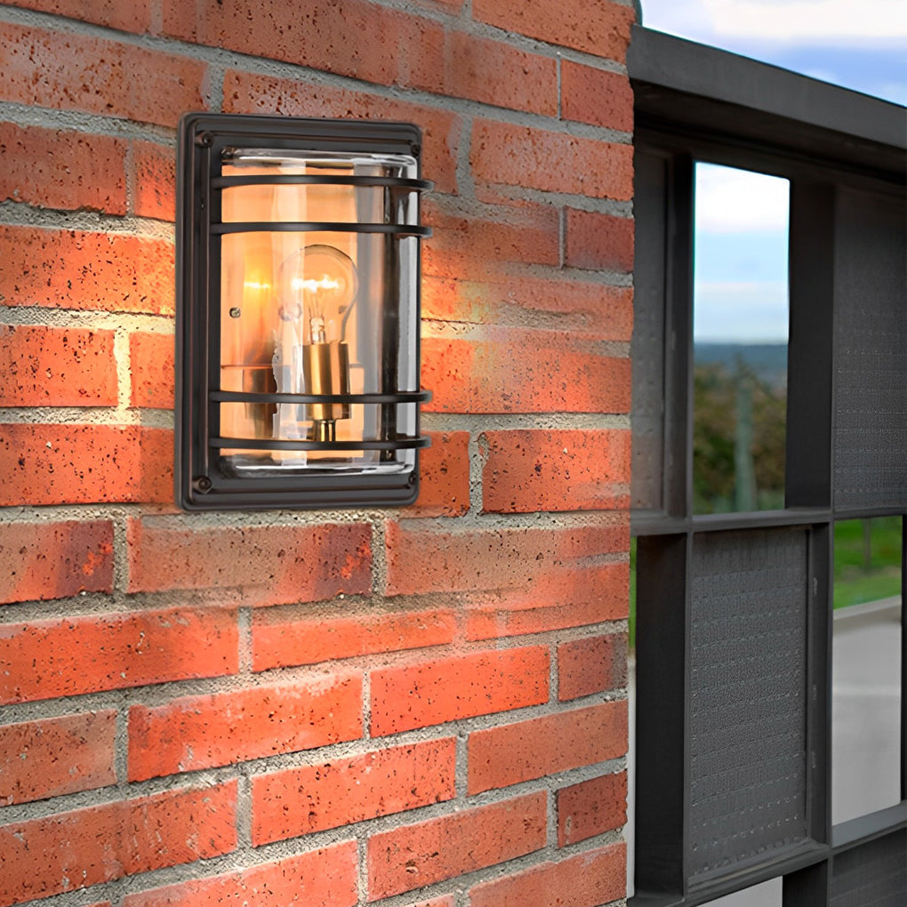 Vintage Aluminum Brown Glass Waterproof Modern Outdoor Wall Light - Lamp Outdoor