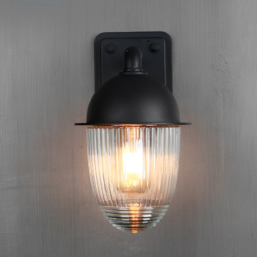 Waterproof Glass Ball Matte Black Modern Outdoor Wall Lamp Exterior Lights - Lamp Outdoor