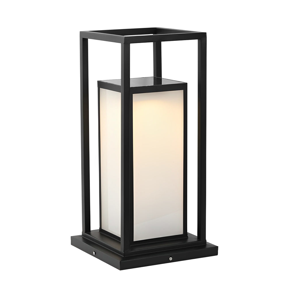Outdoor Waterproof LED Black Modern Solar Fence Post Lights Pillar Lamp - Lamp Outdoor