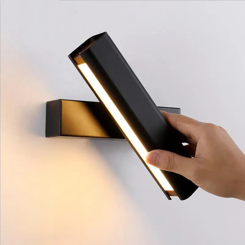 Orin Modern Rectangles Metal Rotatable Wall Lamp, Black/White - Lamp Outdoor