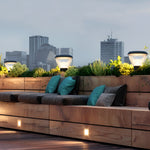 Round LED Fast Charging Black Modern Solar Post Caps Lights Pillar Light - Lamp Outdoor