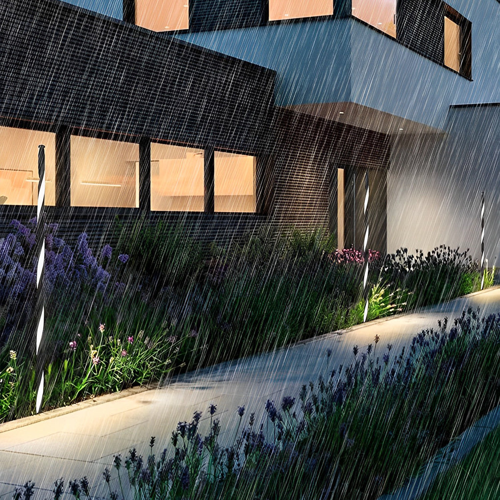 Linear Black LED Solar Powered Path Lamp Minimalist Outdoor Lighting - Lamp Outdoor