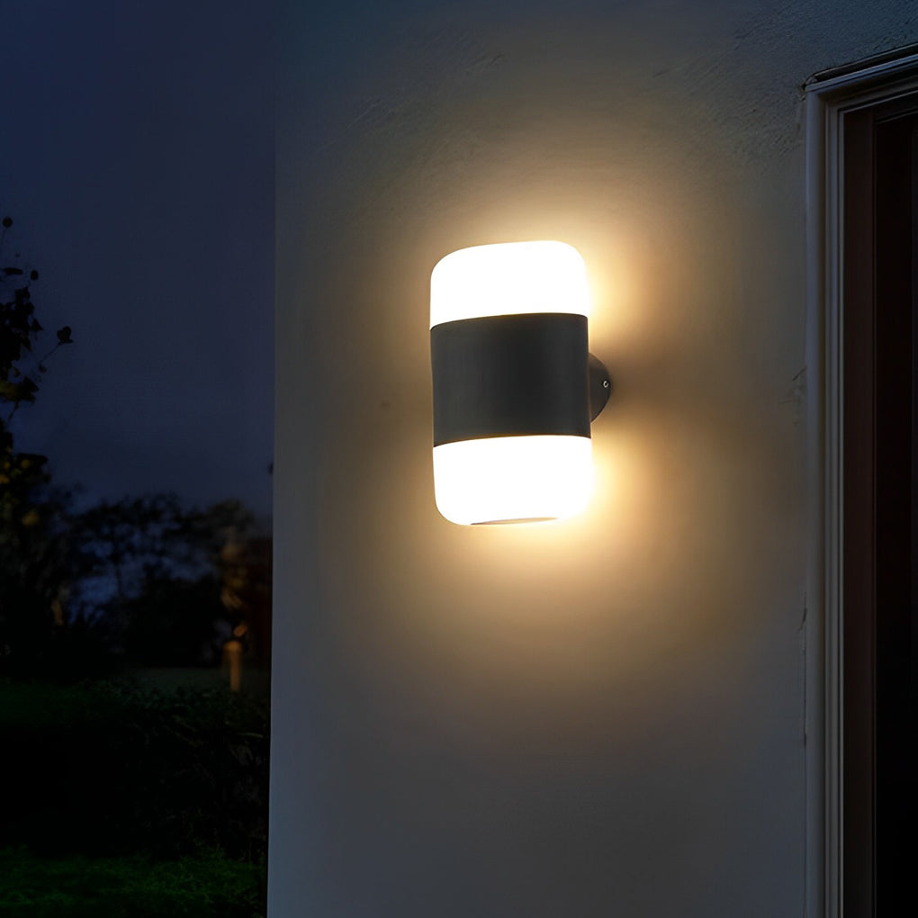 Round Up and Down Light LED Waterproof Black Modern Outdoor Wall Lamp - Lamp Outdoor