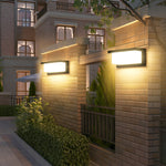 Rectangle Waterproof Light Control Induction Black Modern Solar Sconces - Lamp Outdoor