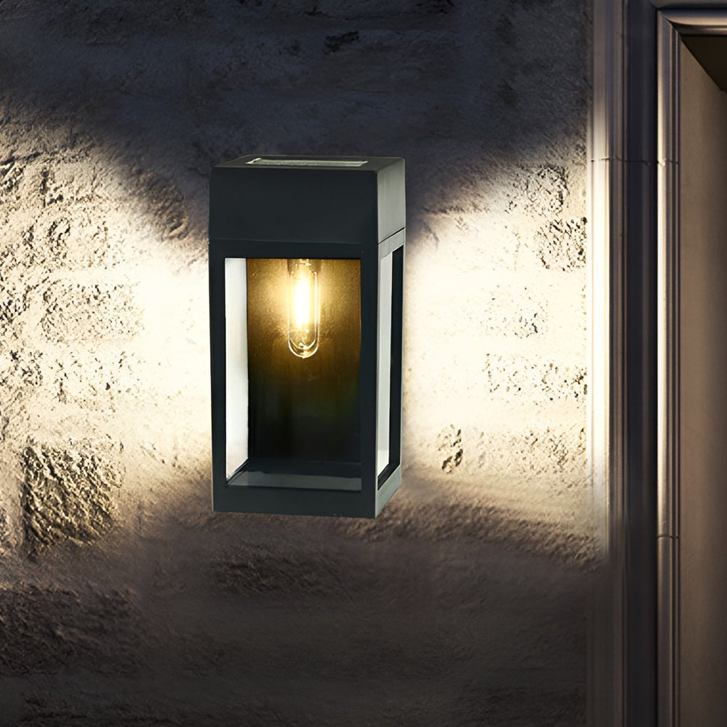 Rectangular Glass LED Waterproof Light-controlled Solar Wall Lamp - Lamp Outdoor