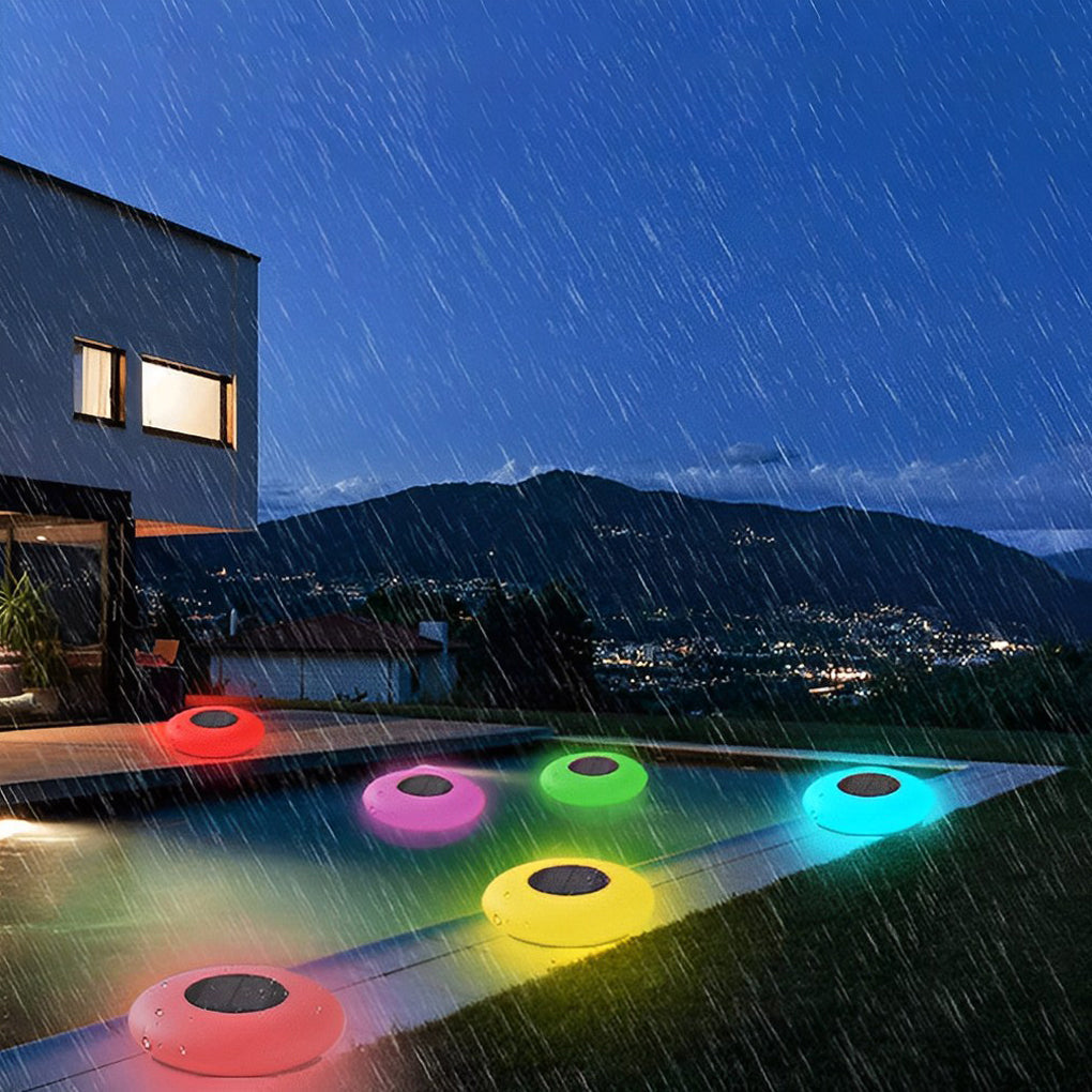 Enchanting RGB Solar Powered Pool Lights Waterproof Outdoor LED Round Lamps - Lamp Outdoor