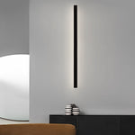 Minimalist Long Linear LED Waterproof Black Modern Solar Wall Sconce Lighting - Lamp Outdoor