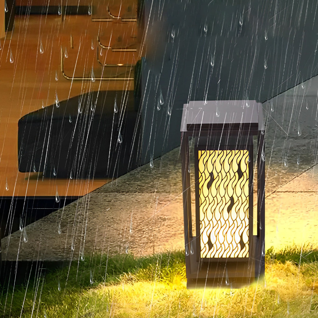 Vintage Black LED Outdoor Landscape Pathway Lights Waterproof Retro Lawn Lamp - Lamp Outdoor