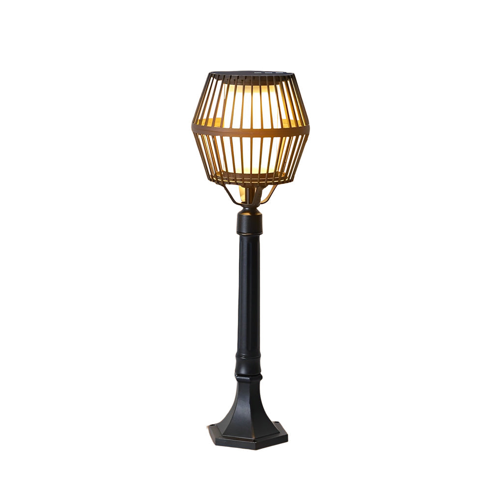 Modern Matte Black Solar Caged Lanterns - Lamp Outdoor