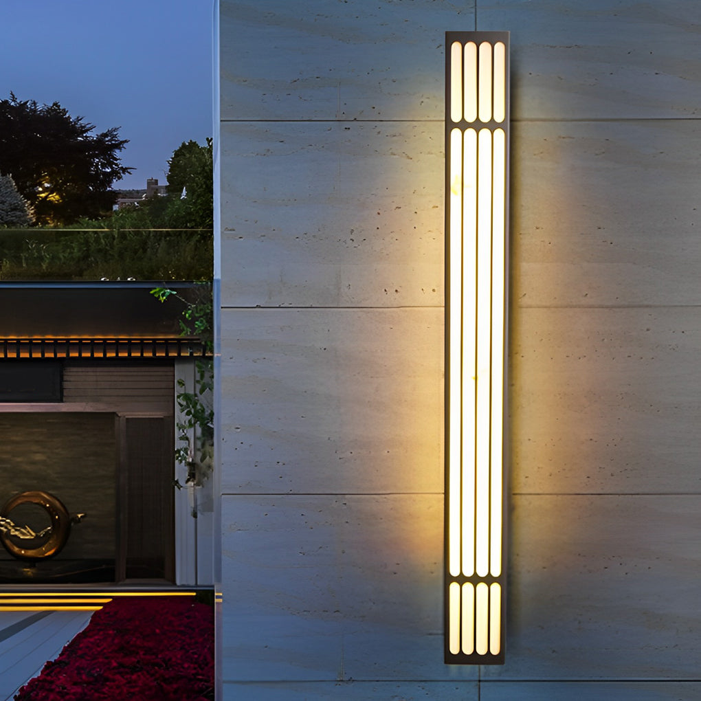 Long Rectangular Waterproof LED Black Modern Outdoor Wall Lamp - Lamp Outdoor