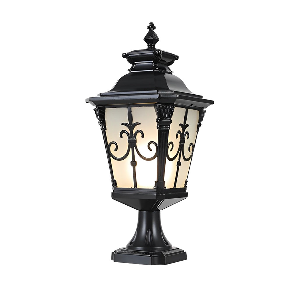 Retro Pattern Waterproof LED European Style Solar Fence Post Lights - Lamp Outdoor