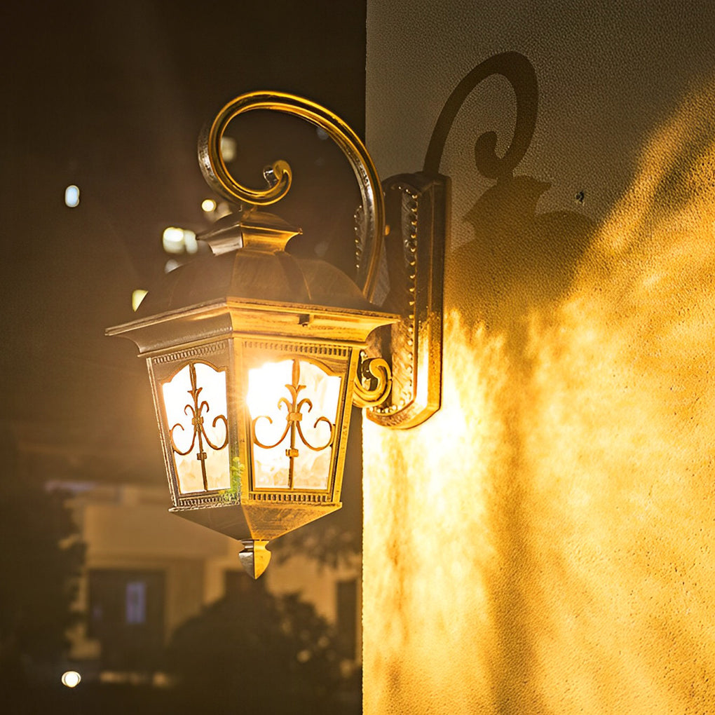 Waterproof Retro Elegant LED Glass European Style Outdoor Wall Lights - Lamp Outdoor