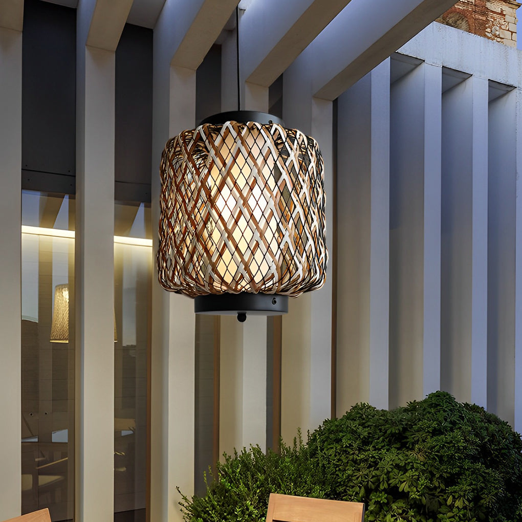 Rattan Waterproof Rustic Modern Outdoor Chandelier Pendants Ceiling Lights - Lamp Outdoor