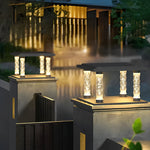 Bubbles Lamppost Square Waterproof LED Modern Solar Post Caps Lights - Lamp Outdoor