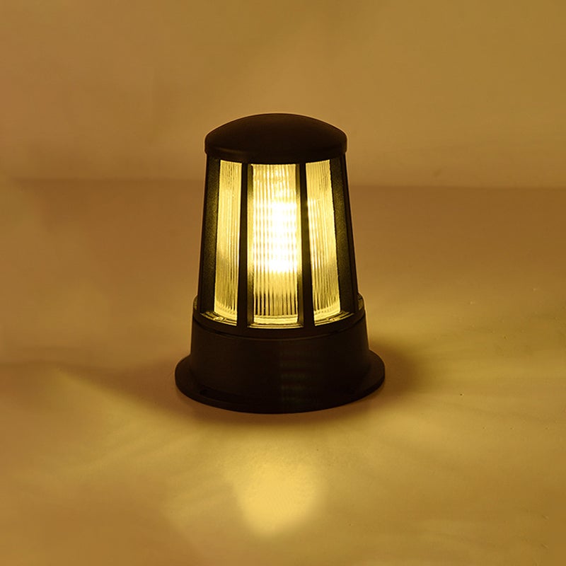 Round Creative Waterproof LED Black Modern Outdoor Pillar Lights - Lamp Outdoor