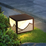 Waterproof LED Mountain Scenery Modern Solar Deck Post Lights Lawn Lights - Lamp Outdoor