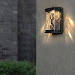 Waterproof Creative Glass LED Black Modern Outdoor Wall Sconce Lighting - Lamp Outdoor