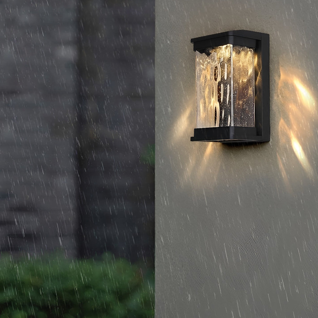 Waterproof Creative Glass LED Black Modern Outdoor Wall Sconce Lighting - Lamp Outdoor