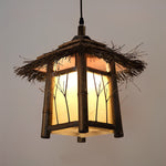 Branch Pattern Bamboo Style Lantern Versatile Outdoor Hanging and Post Light - Lamp Outdoor