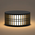 Round Creative Waterproof LED Black Modern Solar Fence Post Lights - Lamp Outdoor
