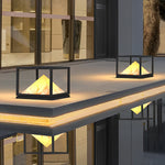 Square Mountain LED Waterproof IP65 Black Modern Solar Pillar Lights - Lamp Outdoor