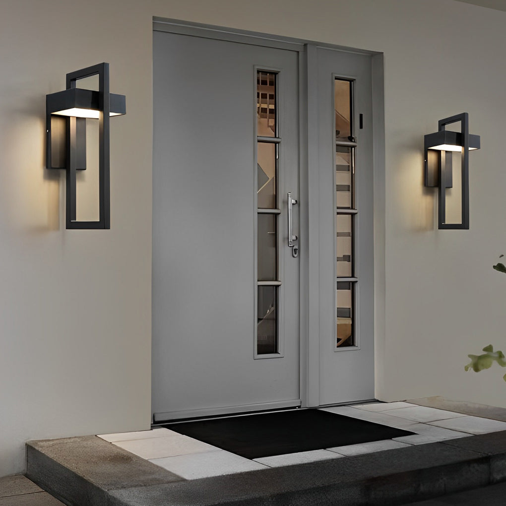 Rectangular Minimalist LED Waterproof Black Modern Outdoor Wall Lamp - Lamp Outdoor