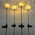 Elegant Aluminum LED Solar Dandelion Lights Dual Pack for Garden and Lawn - Lamp Outdoor