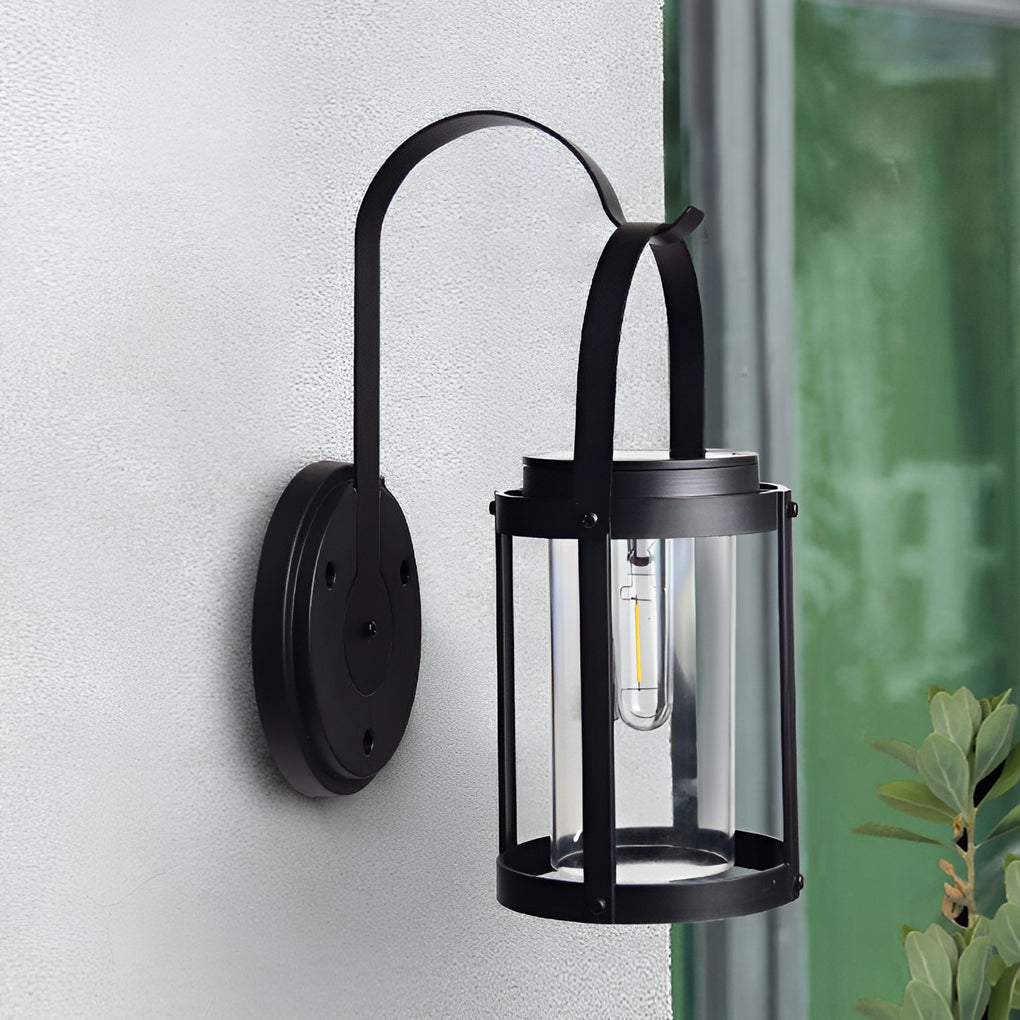 Portable Lantern Shaped LED Waterproof Modern Solar Plug in Wall Sconce Lighting - Lamp Outdoor