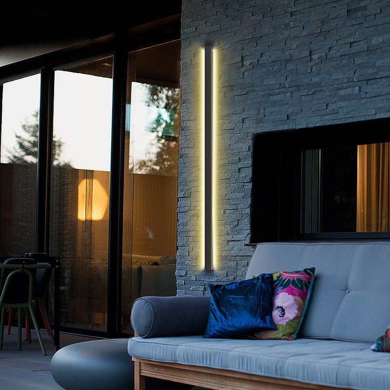 Black Long LED Linear Lights Modern Waterproof Outdoor Wall Lights Porch Lights - Lamp Outdoor