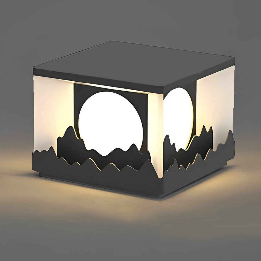 Mountain Scenery Design Waterproof LED Modern Solar Fence Post Lights - Lamp Outdoor