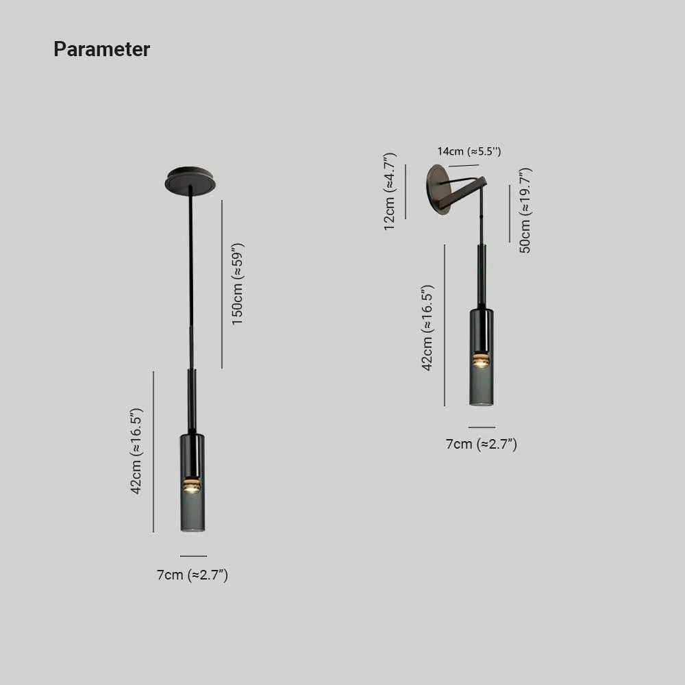 Zeyro Modern Black Glass Streamlined Pendant light/Wall Lamp - Lamp Outdoor