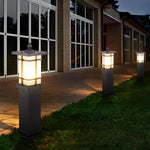 Modern Solar LED Bollard Lights with Ancient Asian Style Top Waterproof Outdoor Light - Lamp Outdoor