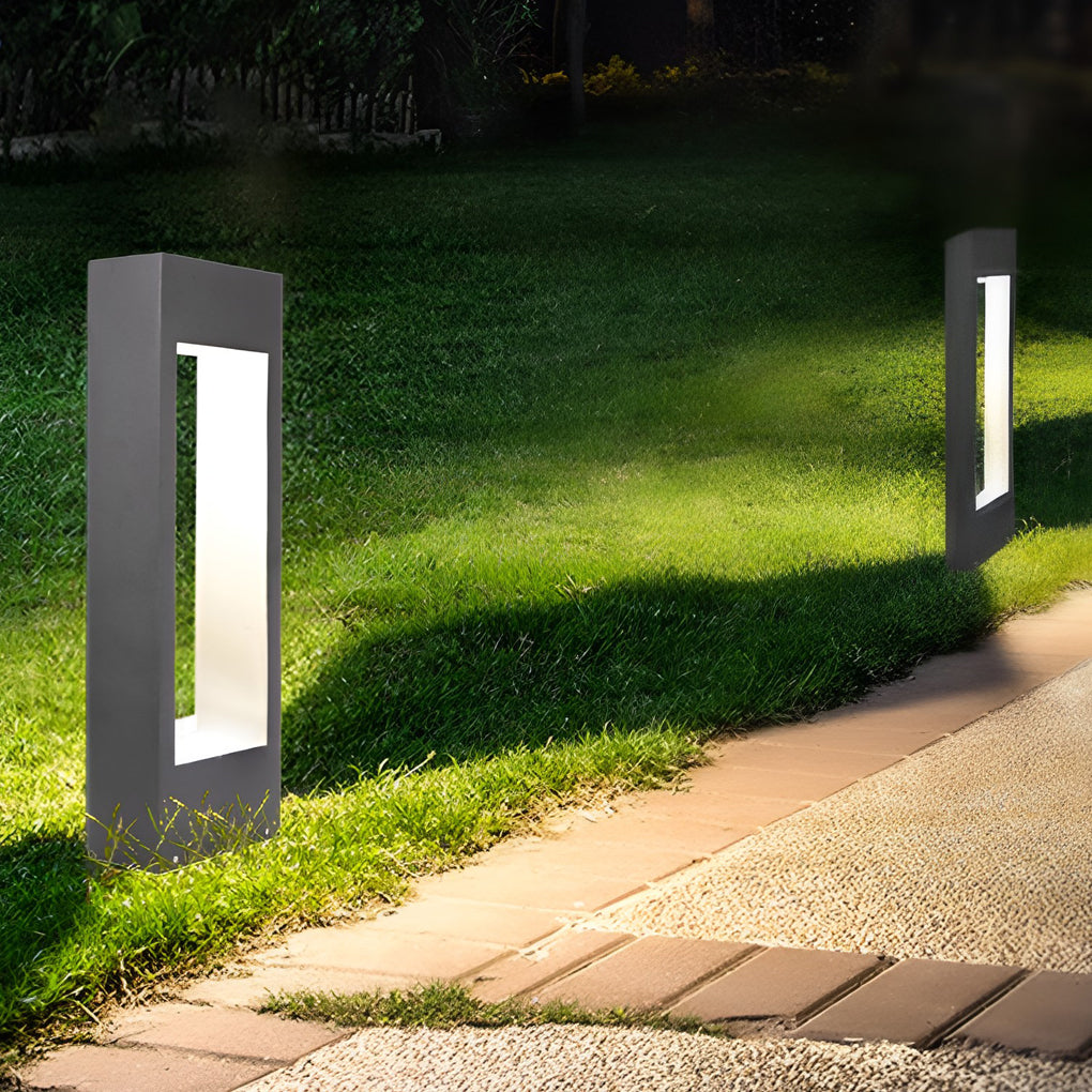 Rectangular Frame Slim LED Lawn Light Sleek and Durable Outdoor Illumination - Lamp Outdoor