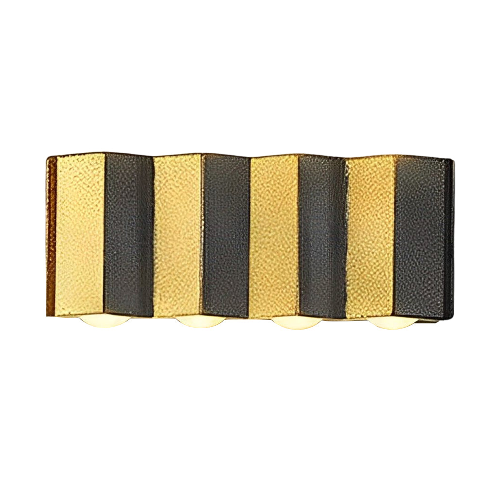 Black & Gold Aluminum LED Outdoor Up Down Wall Light - Lamp Outdoor