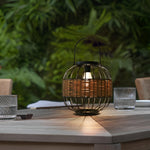 Rattan Decor Cage Shape Waterproof Intelligent Outdoor Solar Lanterns - Lamp Outdoor