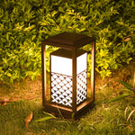 Retro Black LED Solar Lawn Lamp Patterned Pathway Lights for Outdoors - Lamp Outdoor